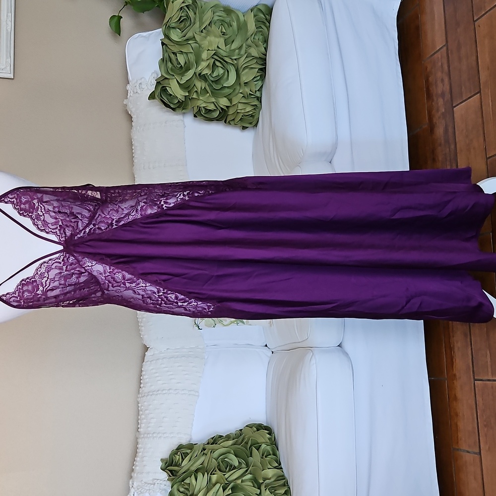 NWT City Chic Fox & Royal Amethyst Purple Slinky Nightgown Size XS 14